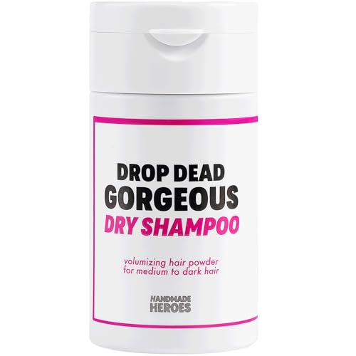 Handmade Heroes Non Aerosol Dry Shampoo Powder 1.8oz 100% Natural & Vegan Volumizing Powder For Dark Hair & Brunette Hair