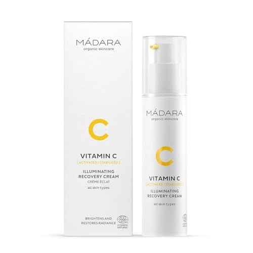 M?DARA Organic Skincare | Vitamin C Illuminating Recovery Cream ? 50 ml, Vitamin C moisturiser with hyaluronic acid, Hydrating and brightening face cream, All skin types, Vegan, Ecocert certified