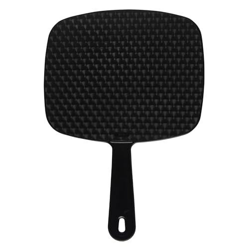 Diane Professional Quality Hand Mirror ? Hand Held Mirror with Handle, Single Sided Vanity Makeup Mirror for Women, Men, Salon, Barber, Shaving, and Travel, Medium 7.5" x 10.75" In Black