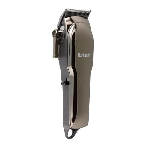 Barbasol Rechargeable Hair Clippers, Professional & Home Haircut Clippers for Men, Rust-Free Low-Heat Ceramic Blades, 6 Clipper Guard Combs, Adjustable Taper, LCD Display, Black