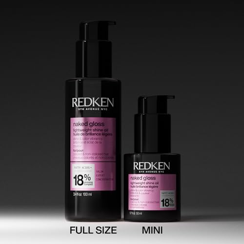Redken Naked Gloss Shine Hair Oil - Lightweight Frizz Control & Heat Protectant