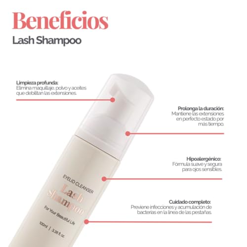 BL Lashes Eyelash Shampoo with Brush - Gentle Lash Cleanser 50ml