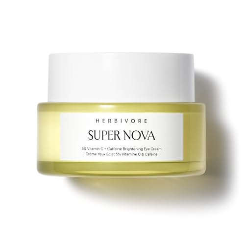HERBIVORE Super Nova Eye Cream ? 5% THD Vitamin C & Caffeine, Reduces Dark Circles & Puffiness, Brightens Eyes, Plant-based, Vegan, Cruelty-free, 15mL / 0.5 oz