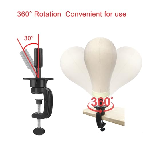 Wig Stand Mannequin Head Holder - Table Clamp Black