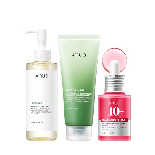 Anua 3-Step Glass Skin Routine Set with Oil Cleanser & Serum
