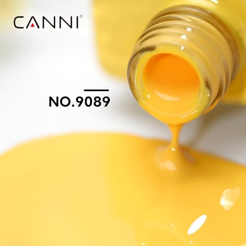 CANNI Butter Yellow Neon Gel Polish - High-Gloss UV/LED Soak Off, 15ml