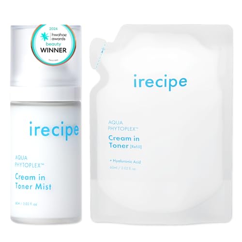 Aqua Phytoplex Cream in Toner Mist Long Lasting Deep Hydration, All-in-One Facial Mist for All Skin Type Unscented Clean Beauty, Vegan, Korean Skincare (60ml / 2.02 oz + 60ml Refill Pouch) (2)
