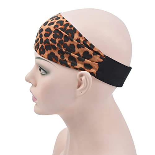 YTBYT 1 piece Leopard Print Headbands Ice Silk Lace Melting Bands for Wigs Adjustable Wig Bands for Headband Wig (A-1/4.5 cm)