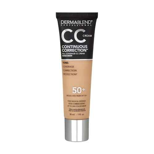 Dermablend Continuous Correction Tone-Evening CC Cream Foundation SPF 50+, Full Coverage Foundation Makeup & Color Corrector, Oil-Free