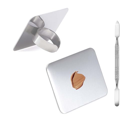 KissDate Stainless Steel Makeup Mixing Palette & Spatula
