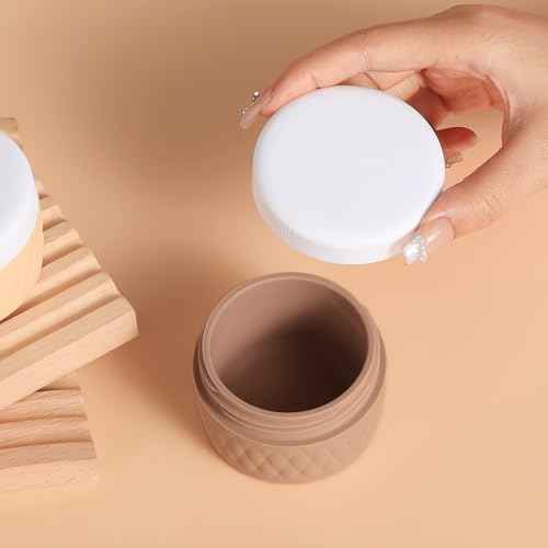 Travel Containers for Toiletries, Silicone Cream Jars BPA-Free, TSA Approved 2oz Travel Size Containers, Leak-proof Silicone Jars with Lid for Cosmetic Face Hand Body Cream (4 Pack)