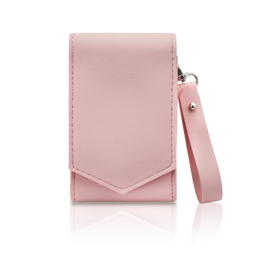 PU Leather Lipstick Holder with Mirror & Wristlet