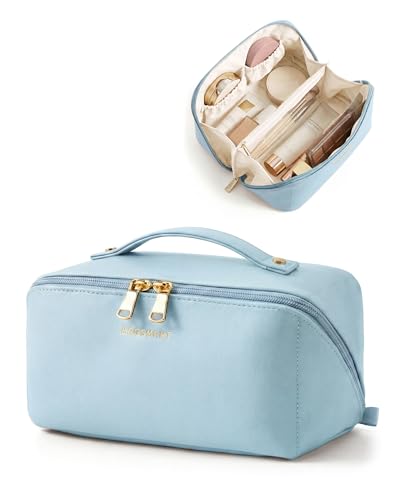BAGSMART Medium Sky Blue Makeup & Toiletry Bag Travel Organizer