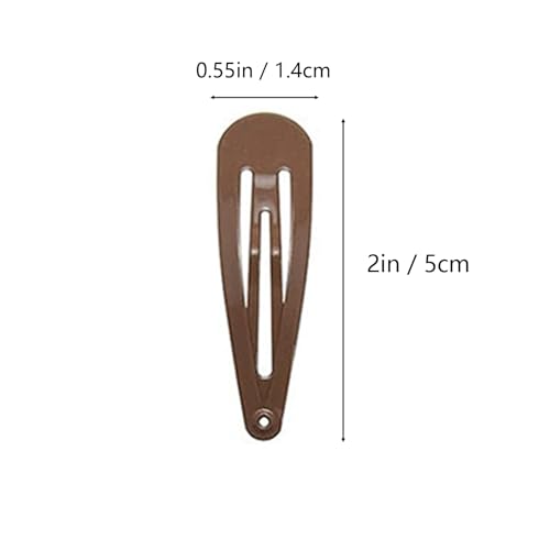 70 Pack Barrettes Women Metal 2 Inch Snap Hair Clips Accessories, Tuefuzy Brown Hair Barrettes, Non Slip Hair Clips for Girls, Kids, Teens, Women