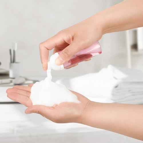 2oz Travel Foam Pump Bottle, 3PCS Empty Foaming Dispenser for Hand Soap, Shampoo, Lash Cleanser (60ml)