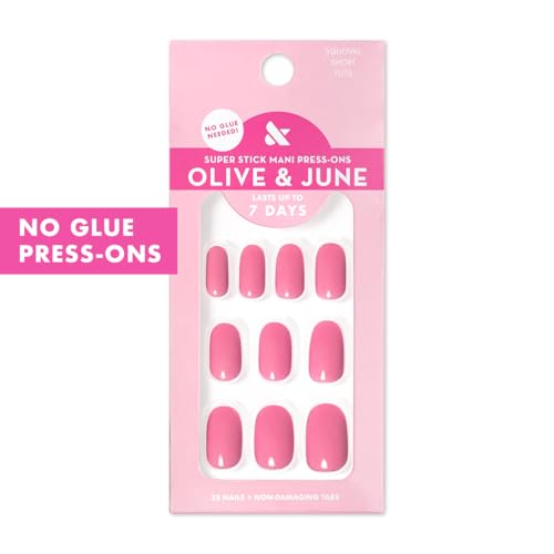 Olive & June Super Stick Press-On Nails, Taffy Pink, 32pc