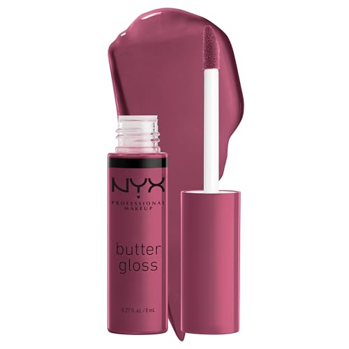 NYX PROFESSIONAL MAKEUP Butter Gloss, Non-Sticky Lip Gloss - Cranberry Pie (Mauve Purple)