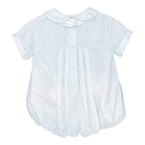 Petit Ami Baby Boys' Romper with Embroidered Sailboat Bib, Blue