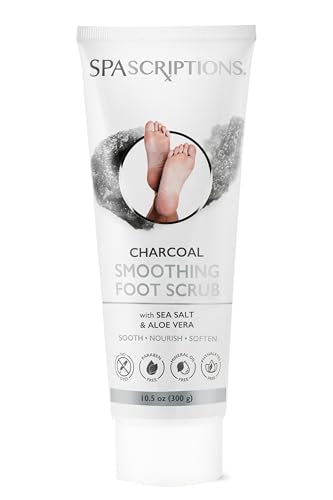 SpaScriptions Charcoal Exfoliating Foot Scrub for Dry Rough Feet - 10.5 oz
