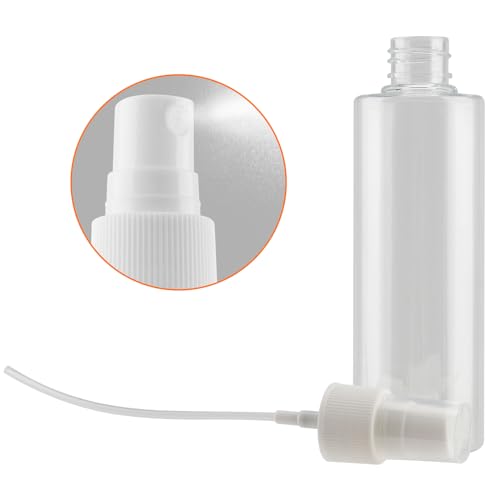 SINJEUN 50 Pack Clear Plastic Spray Bottles with Caps, 4 oz Spray Bottles Mist Sprayer, Refillable Empty Fine Mist Spray Bottle Mini Travel Size Spray Bottles, Leak Proof and BPA-Free
