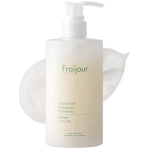 Fraijour Herb Wormwood O©ü Mask Pack ? Korean Oxygen Bubble Face Mask for Sensitive, Oily & Acne-Prone Skin, Exfoliating with AHA BHA, Tea Tree & Peppermint, Smooths & Refreshes, 10.1 fl.oz.