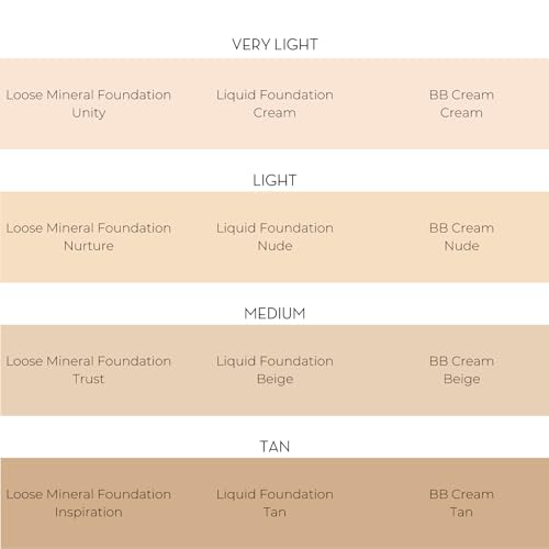 INIKA Organic Foundation Trial Set, Natural Mineral essentials kit, Vegan, Cruelty-Free, Paraben-Free, Rich in Antioxidants and Essential Fatty Acids, Comes in Sustainable Packaging - Light