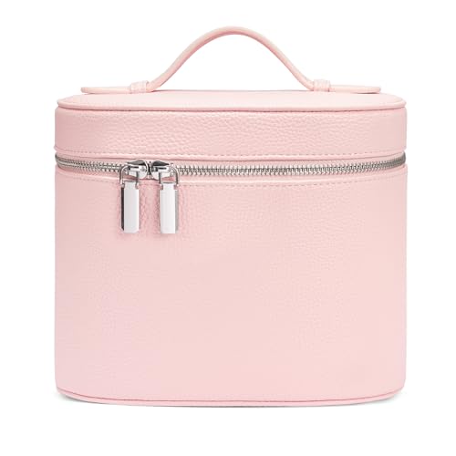 Portable Leather Makeup Case with Detachable Compartments - 8.5"