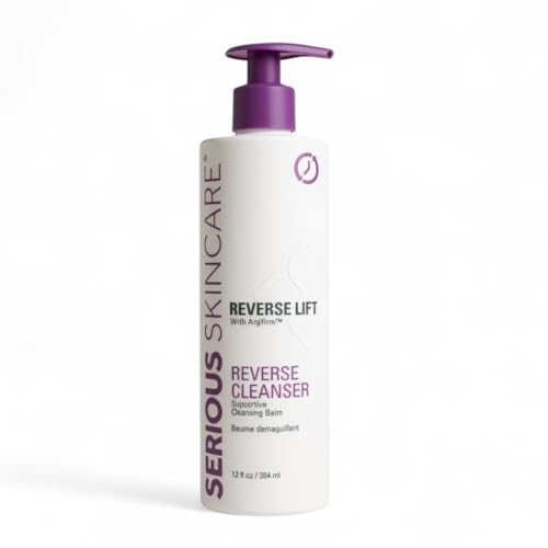 Serious Skincare Anti-Aging Reverse Lift Supportive Cleansing Balm, Hydrating Face Wash, Gentle Cleanser for Dry, Mature, Thin, Fragile Skin, Peptides - 12 Fl. Oz.