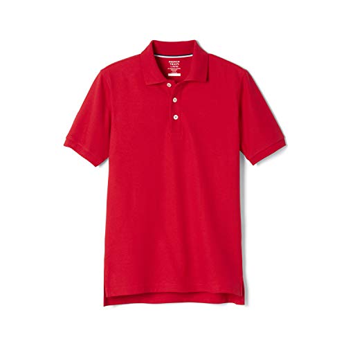 French Toast Boys' Short Sleeve Pique Polo Uniform Shirt (Standard & Husky), Red, 2T