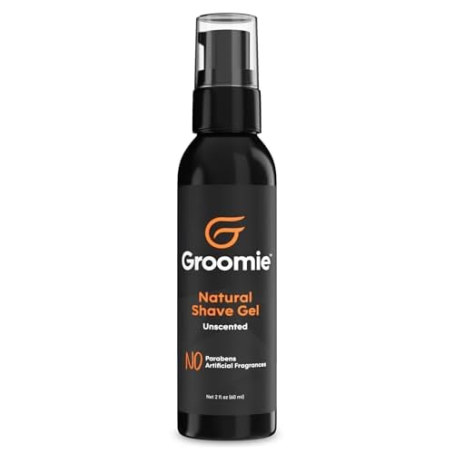 Groomie Natural Shave Gel - Aftershave Gel for Delicate Skin, Unscented Elegance for Silky-smooth Outcomes. For All Genders, Hydrate, Elevate Your Shaving Routine with Comfort, 60ml