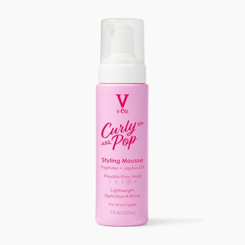 V&Co. Curly Hair Defining Mousse - Anti Frizz Moisturizing Curl Foam, 6oz