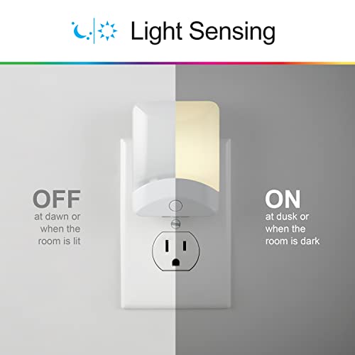 GE Color-Changing LED Night Light, Plug Into Wall, Dusk to Dawn Sensor, Ambient Lighting, for Bedroom, Childrens Room, Nursery, Safety Rated, 1 pack, 34693