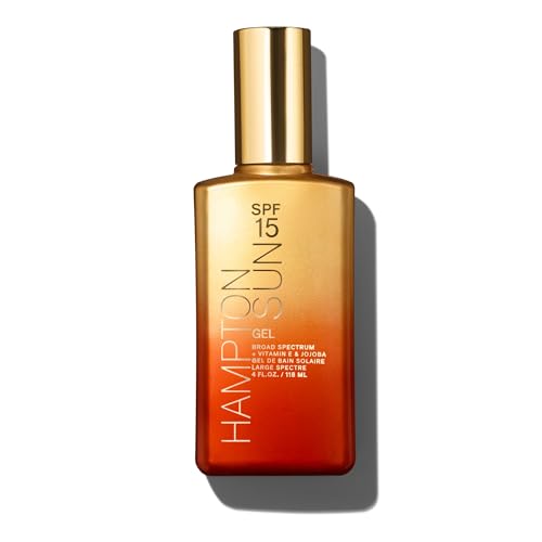 Hampton Sun SPF 15 Classic Sun Gel Ultra-Hydrating Luxury Sunscreen Gel Anti-Aging Antioxidant Blend of Jojoba Oil, Vitamin E + Aloe Vera Silky, Lightweight Finish Broad Spectrum UVA/UVB