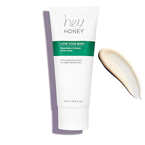 Hey Honey Skincare Love Your Body Shea Butter & Honey Body Lotion | All Over Body Moisturizing For Dry Skin Softens & Replenishes While Providing A Natural Glow & Skin Elasticity | 6.8 Oz.