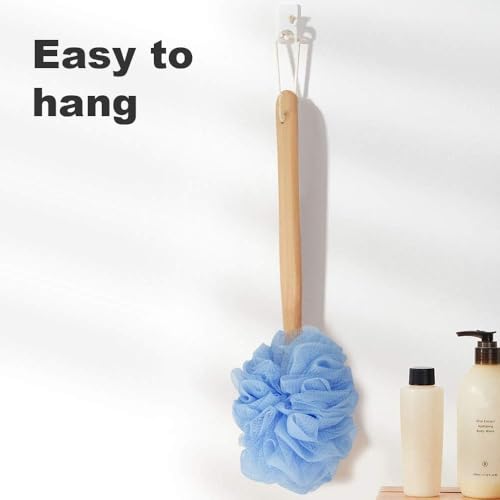 Long Handle Back Scrubber Brush with Loofah Sponge