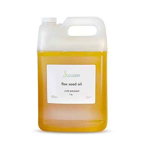 Soapeauty Flax Seed Oil Unrefined Cold Pressed 100% Pure and Natural | for Skin, Hair and DIY Recipes | Source of Omega-3 & ALA | 7 Pounds