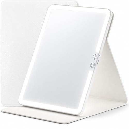 HUGOAI Travel Makeup Mirror with Lights - 11.9" CRI 97+