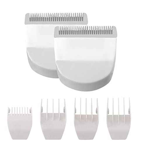 2 Pack Professional Peanut Clipper/Trimmer Snap On Replacement Blades #2068-300 - Compatible with Wahl Peanut Hair Clipper/Trimmer, Black (White 2 Pcs)