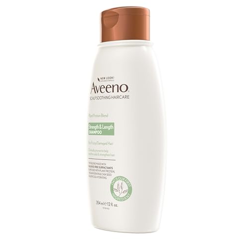 Aveeno Plant Protein Blend Shampoo for Strong Healthy-Looking Hair,12 fl oz,(Pack of 2)