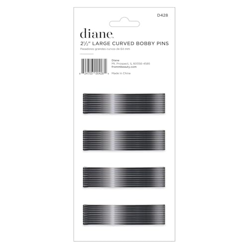 Diane 2.5" Curved Bobby Pins, 40 Count Black Hair Pins