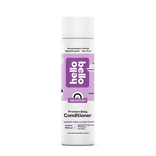 Hello Bello Soft Lavender Conditioner | Hypoallergenic, pH-Balanced & Dermatologist-Tested, Plant Based Formula for Babies and Kids | 10 FL Oz