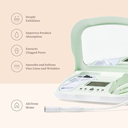Trophy Skin MicrodermMD - At Home Microdermabrasion Kit - Anti Aging and Acne Treatment - Contains Real Diamond and Pore Extractor Tips to Rejuvenate Skin and Reduce Acne Scars - Mint