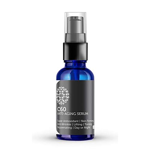 C60 Anti-Aging Face Serum 30ml with Hyaluronic Acid, Plant Stem Cells, Peptides, Vitamins B + C & Anti Aging Wrinkle Complexes for Men & Women Made with Organic Ingredients