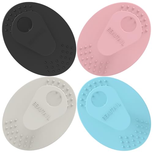 Silicone Face Scrubber 4 Pack - Dual-Texture Facial Cleansing Brush Set - Black, Starlight, Pink, Blue