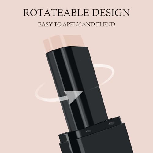 KYDA 2-in-1 Concealer Foundation Stick, Eraser Foundation Stick with Soft Brush, Creamy Smooth Base Makeup, Lightweight Brightening Contouring Concealer, Lasting Natural Matte Finish, Wheat