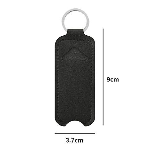 4Pcs PU Leather Lipstick Case Keychain Holder - Portable Lip Balm Storage