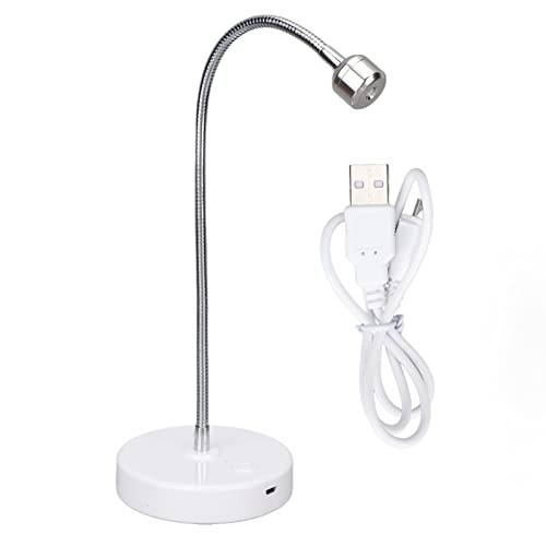 UV LED Nail Lamp, 3W USB Professional Nail Dryer with 360¡Æ Rotatable Gooseneck, Fast Drying Portable Gel Nail Polish Curing Lamp Built in 1000mAh Battery for Home, Nail Salon,