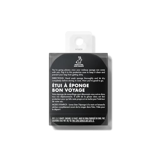 e.l.f. Safe Travels Sponge Case, On-The-Go, Breathable Beauty Sponge Protection From Dirt & Grimes, Durable Silicon Holder, Vegan & Cruelty-Free
