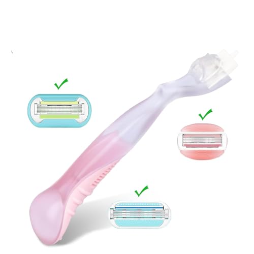 Pink Replacement Razor Handle for Venus Razors - Non-slip Ergonomic Grip