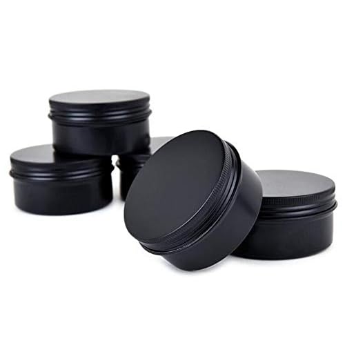 3 oz.Tins Black Aluminum Metal Tin Round Screw Top Lid Containers Jars Metal Storage Tin Jars Aluminum Tin Cans Travel Storage Tins,for Lip Balm DIY Cosmetics Salves, 3oz./3 Ounce/90 ML,18 Pack